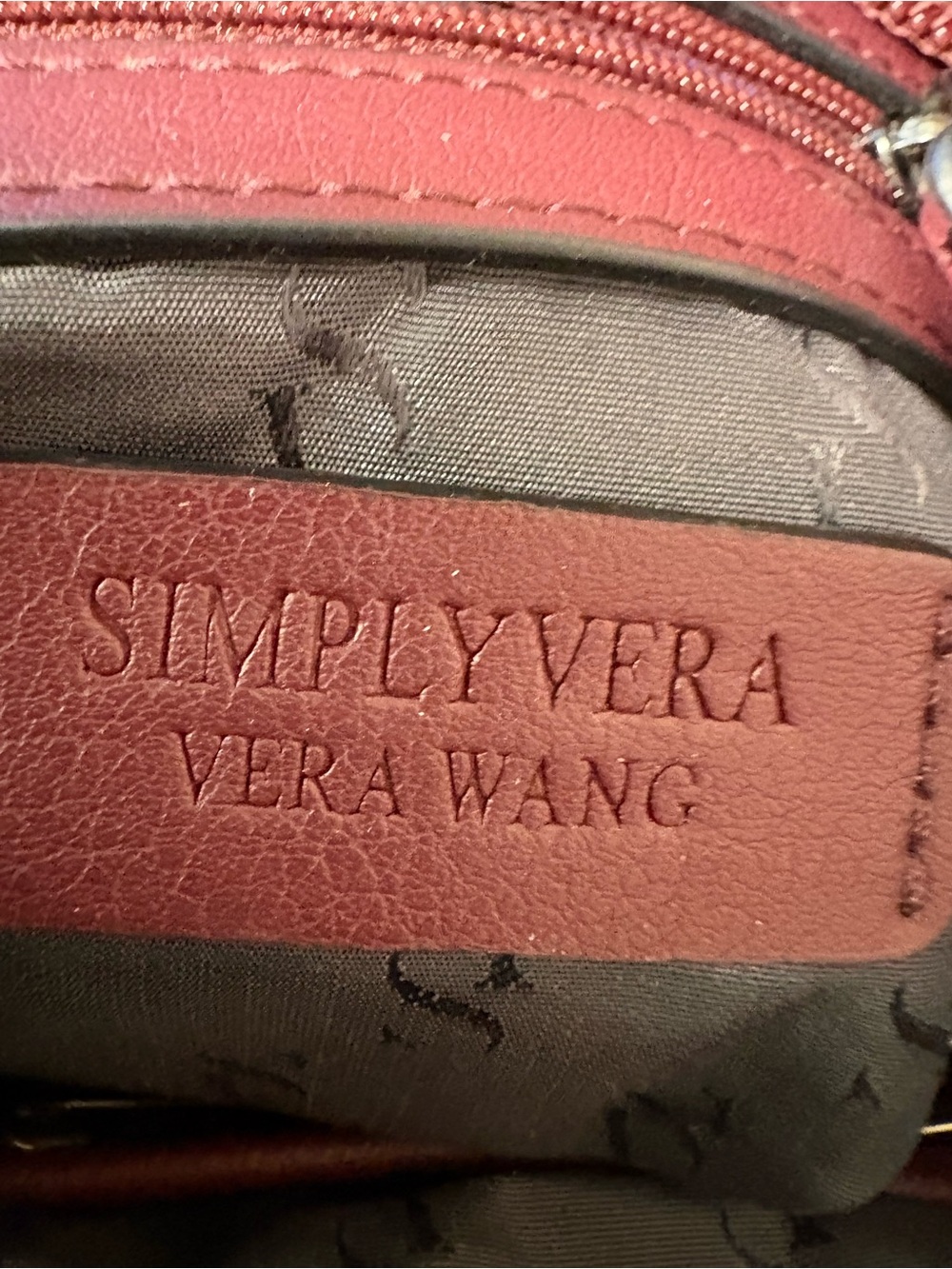 Simply Vera Vera Wang Burgundy Crossbody Shoulder Bag - Picture 4 of 5